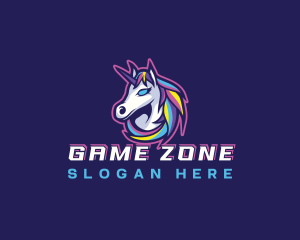 Gaming Unicorn Horse logo design