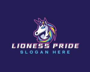 Gaming Unicorn Horse logo design