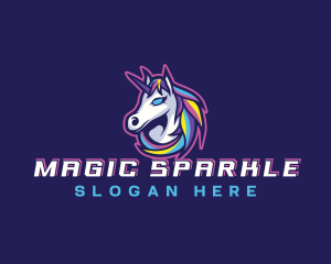 Gaming Unicorn Horse logo design