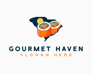 South Carolina Sushi Food logo design