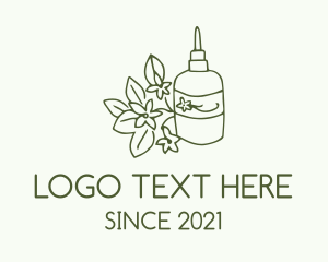 Massage - Green Flower Oil logo design