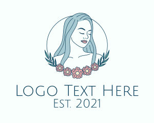Massage - Beauty Floral Lady logo design
