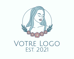 Hair Salon - Beauty Floral Lady logo design