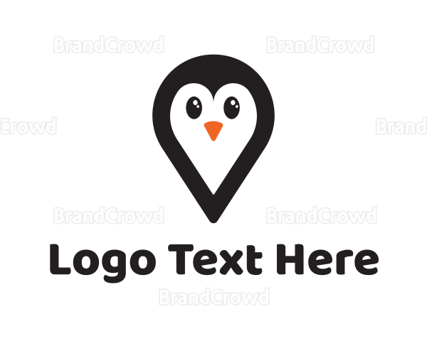 Penguin Location Pin Logo
