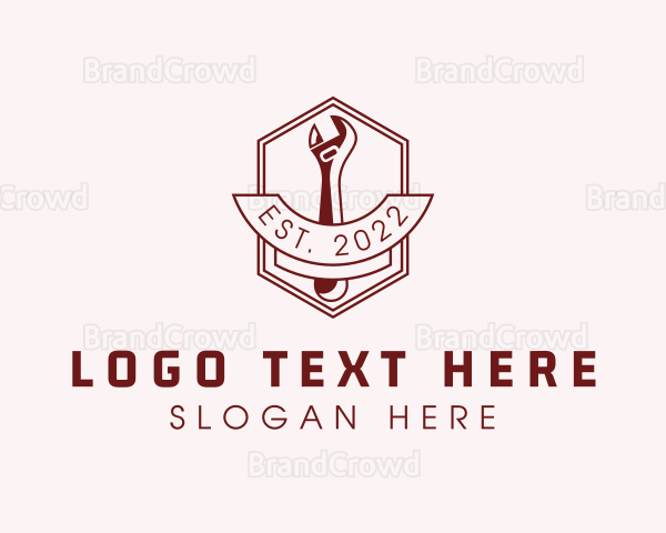 Hipster Wrench Tool Logo