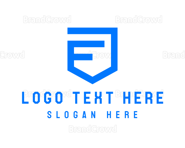Modern Geometric Shield Letter F Logo