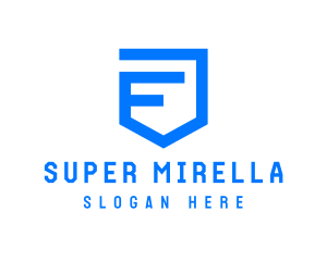 Application - Modern Geometric Shield Letter F logo design