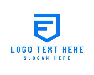 Protection - Modern Geometric Shield Letter F logo design