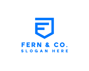 Modern Geometric Shield Letter F logo design