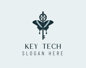 Fancy Butterfly Wings Key logo design