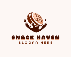  Chocolate  Waffle Snack logo design