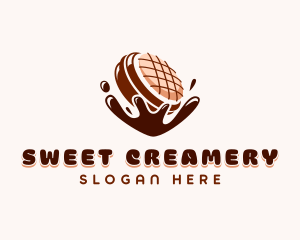  Chocolate  Waffle Snack logo design