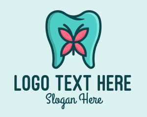 Toothpaste - Dental Aesthetics Butterfly logo design