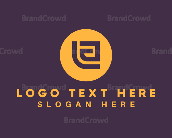 Golden Elegant Letter E Logo