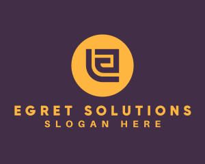 Golden Elegant Letter E logo design