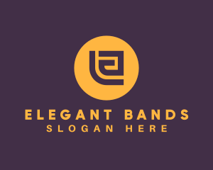 Golden Elegant Letter E logo design