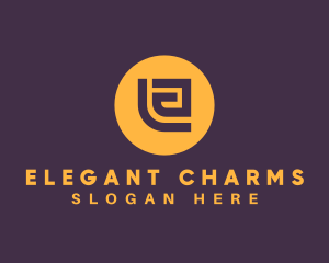 Golden Elegant Letter E logo design