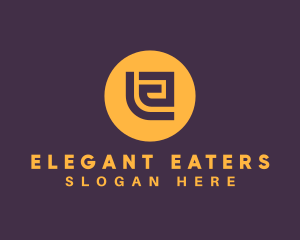 Golden Elegant Letter E logo design