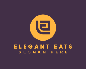 Golden Elegant Letter E logo design