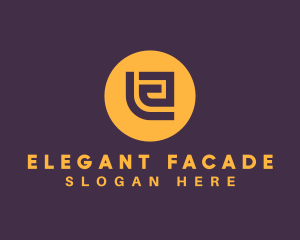 Golden Elegant Letter E logo design