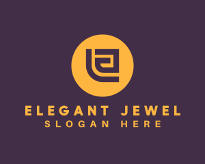 Golden Elegant Letter E logo design