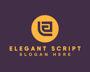 Golden Elegant Letter E logo design