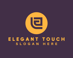 Golden Elegant Letter E logo design