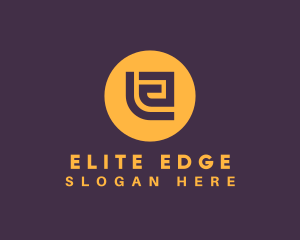 Golden Elegant Letter E logo design