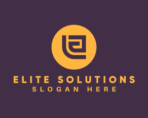 Golden Elegant Letter E logo design