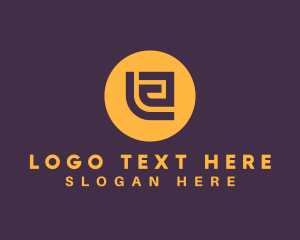 Golden Elegant Letter E Logo