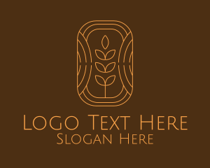 Organic Grain Plant  Logo