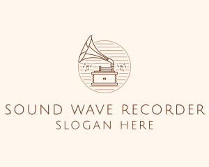 Vinyl Music Recording Studio logo design