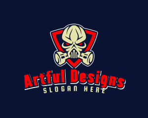 Skull Gas Mask logo design