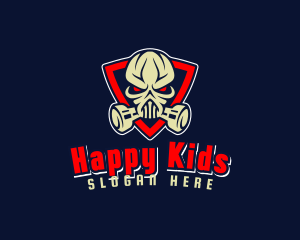 Skull Gas Mask logo design