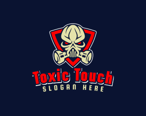Toxic - Skull Gas Mask logo design