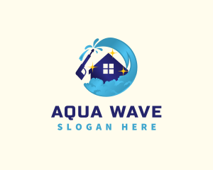 Wave Pressure  Wash Housekeeping logo design