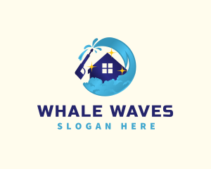 Wave Pressure  Wash Housekeeping logo design