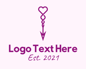 Bow - Purple Heart Arrow logo design