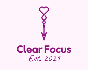 Focus - Purple Heart Arrow logo design