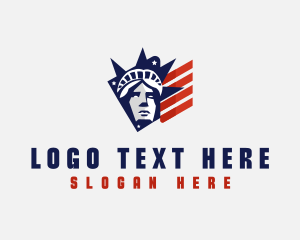 Statue Liberty Flag Logo