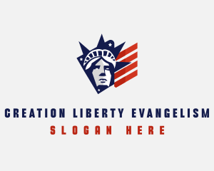 Statue Liberty Flag logo design