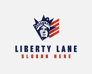 Statue Liberty Flag logo design