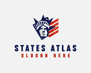 Statue Liberty Flag logo design