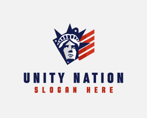 Statue Liberty Flag logo design