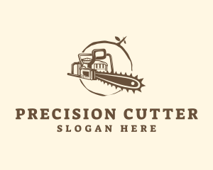 Chainsaw Wood Cutter logo design