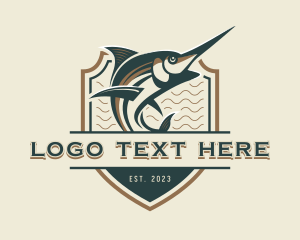 Aquarium - Marlin Seafood Fisherman logo design