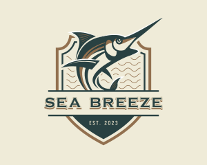 Marlin Seafood Fisherman logo design