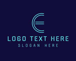 Data - Cyber Letter E logo design