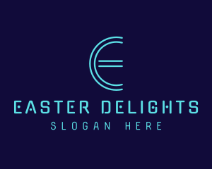 Cyber Letter E logo design