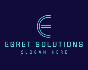 Cyber Letter E logo design